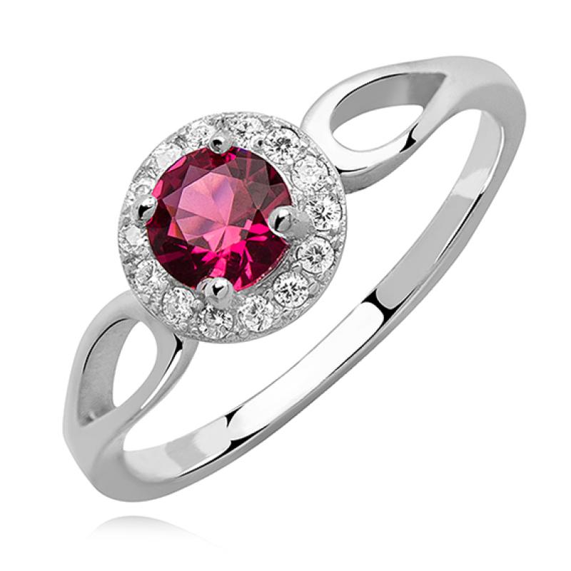 Inel argint cu piatra rosie DiAmanti Z1162A_P-DIA (Argint 925‰ 2,2 g.)